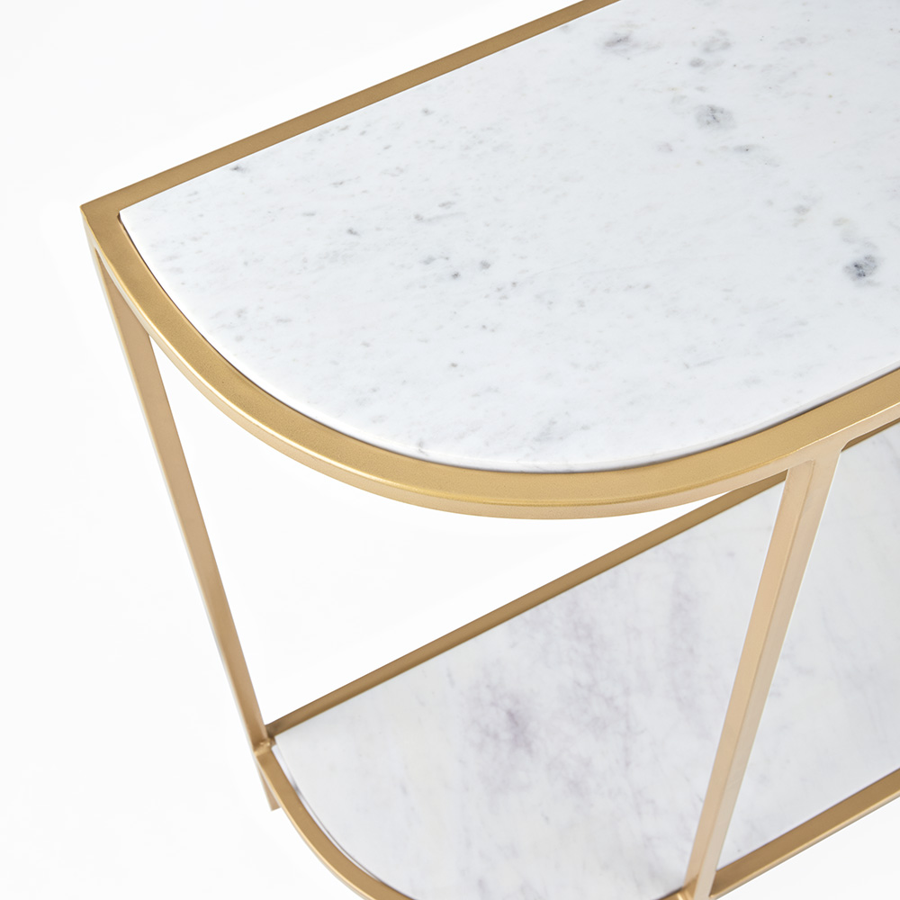 Half Round Console Table: Gold